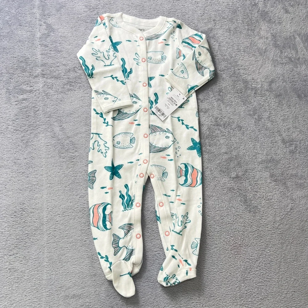 Carter's Baby Girl Bundle 4 Pc 9M+12M Sleeper Floral Bodysuits (Lot‎ 5pc ) NWT
